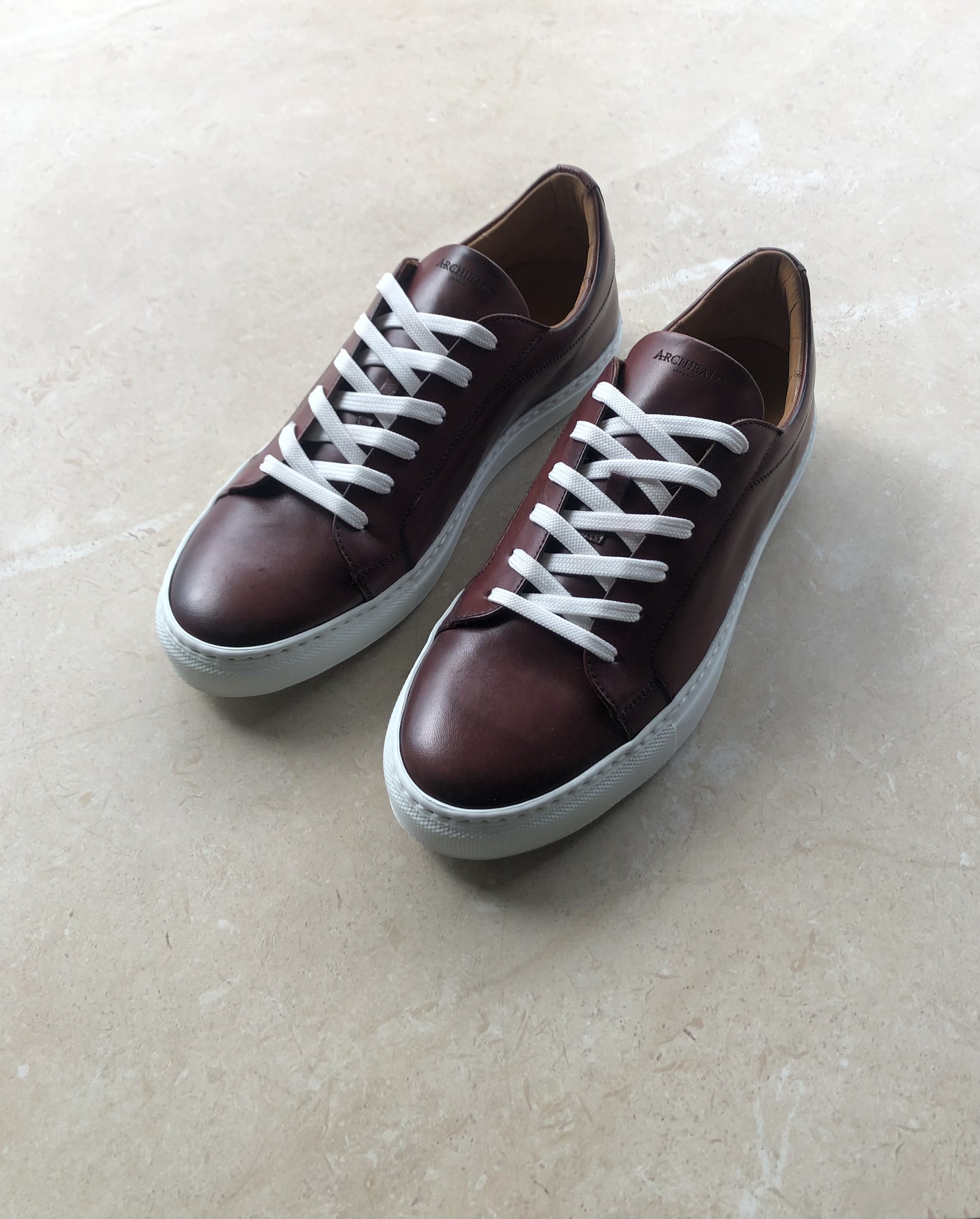 Ghirlandina v4 Low Top Leather Sneakers - Anticato Burgundy, White Sole - Size 39